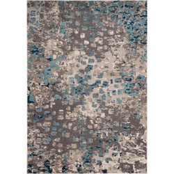 Safavieh Boho Chic Indoor Woven Area Rug, Monaco Collection, MNC225, in Grey & Light Blue, 201 X 279 cm