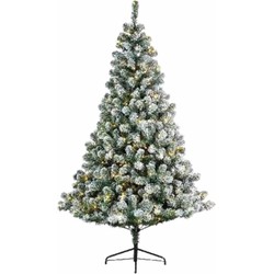 Kerst kunstboom Imperial Pine besneeuwd met licht 180 cm - Kunstkerstboom