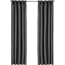 Larson - Luxe effen blackout gordijn - met haken - 1.5m x 2.5m - Donkergrijs
