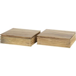 Nachtkastje Naturel Acaciahout - Set van 2 - 30x25x8cm