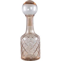 PTMD Fles Cianna - 12x12x37 cm - Glas - Bruin