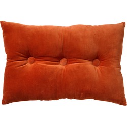 Dutch Decor VALERIE - Sierkussen 40x60 cm - velvet - met knopen - Potters Clay - oranje - Dutch Decor