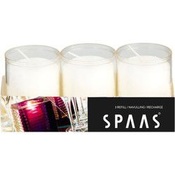 12x Kaarsen wit in kaarsenhouders 5 x 6,5 cm 24 branduren sfeerkaarsen - Stompkaarsen