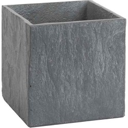 Mica Decorations Slate Bloempot - 18x18x18 cm - Cement - Lichtgrijs