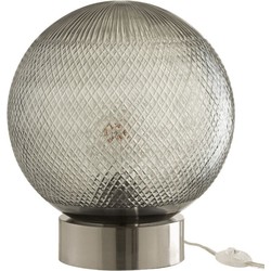  J-Line Tafellamp Glas Bol Transparant - Zilver