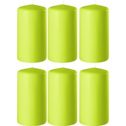 8x Kaarsen lime groen 6 x 10 cm 36 branduren sfeerkaarsen - Stompkaarsen