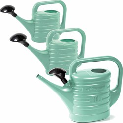 3x stuks kunststof tuin gieters 2, 5 en 10 liter mintgroen - Gieters