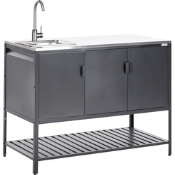 Beliani MAENZA - Buitenkeuken-Zwart-Staal
