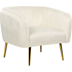 LACONIA - Fauteuil - Crème - Fluweel