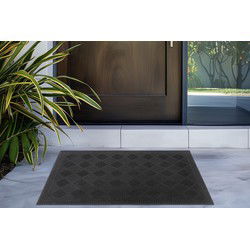 Rubber Mat Buitenmat – Weerbestendig – Deurmat voor Buiten - Zwart- 45x75 CM