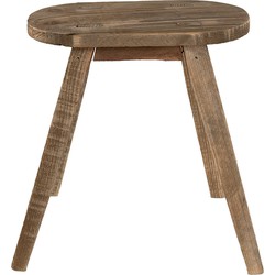 Clayre & Eef Plantentafeltje  30x16x32 cm Bruin Hout Ovaal Plantenstandaard