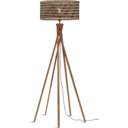 Vloerlamp Java - Bamboe/Zwart - Ø50x146cm