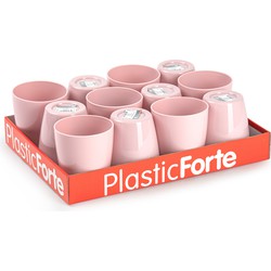 Plasticforte Drinkglazen - 12x - oud roze - kunststof - 400 ml - Drinkglazen