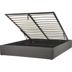DINAN  - Tweepersoonsbed - Donkergrijs - 160 x 200 cm - Polyester
