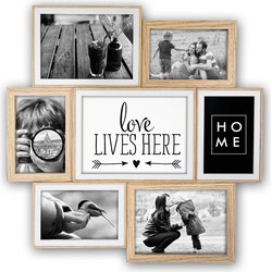 Zep Fotolijst - houten frame - naturel en wit - 48 x 48 x 3 cm - Fotolijsten
