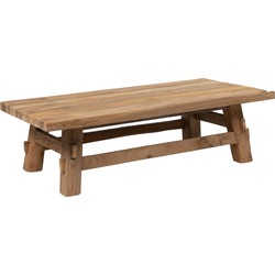 MUST Living Coffee table Tuscany rectangular,35x120x60 cm, rustic recycled teakwood, top 4 cm