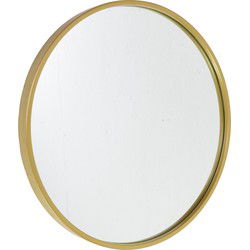 Fragix Boston wandspiegel rond - Goud - Metaal - Ø45cm - Industrieel