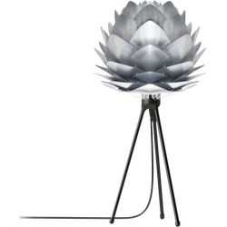 Silvia Mini tafellamp brushed steel - met tripod zwart - Ø 32 cm