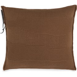 Knit Factory Joly Sierkussen - Tobacco - 50x50 cm - Inclusief kussenvulling
