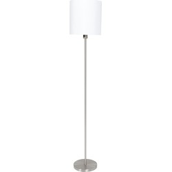 Vloerlamp met witte kap Mexlite Noor Staal