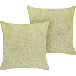 PILEA  - Sierkussen set van 2 - Lichtgroen - 45 x 45 cm - Polyester