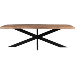 Livingfurn - Eetkamertafel Nairobi Tree Top  180cm - Mangohout - Bruin