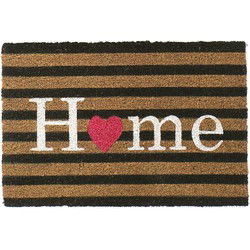 Items Deurmat - love home - strepen - kokosvezel - 60 x 40 cm - Deurmatten