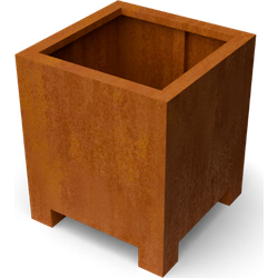 Artesa plantenbak cortenstaal met 10 cm poten L60 x B60 x H70 cm