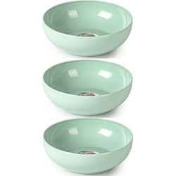 Set van 6x kommetjes/schaaltjes - Dessert/ontbijt - Kunststof - D20 cm - Mintgroen - Kommetjes