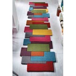Loper Abstract Modern Stracto Collage - Organische Vorm - Multi 60X230 Cm - 60 X 230 CM