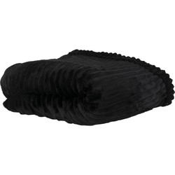 Present Time - Deken Big Ribbed Velvet - Zwart