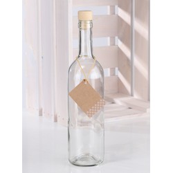 Fles met kurk - 2x - 750 ml - glas - Glasflessen / flessen met kurk - Decoratie of opslag - transpar - Karaffen