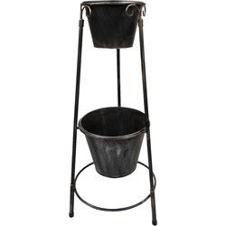 Clayre & Eef Bloempot Zwart IJzer