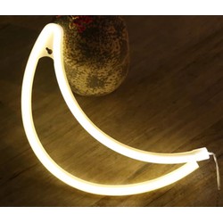Groenovatie LED Neon Wandlamp "Maan", Op Batterijen en USB, 30x19x2cm, Warm Wit