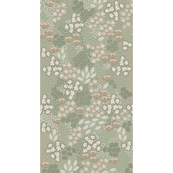 ESTAhome fotobehang bloemmotief vergrijsd mintgroen - 150 x 279 cm - 159212
