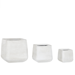PARIKIA - Plantenbak set van 3 - Wit - Polyresin