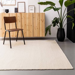 Wollen vloerkleed Wit - Cobble Stone Wit,Creme - 300 x 400 cm - (XXL)