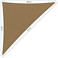 Shadow Comfort® Driehoek 90° schaduwdoeken waterafstotend - UV Bestendig - Zonnedoek - 300 x300 x 420 CM - Original Camel