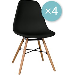 Zons - Set van 4 stoelen - Zwart