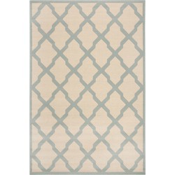 Safavieh Trellis Indoor/Outdoor Geweven Vloerkleed, Beachhouse Collectie, BHS122, in Cream & Aqua, 122 X 183 cm