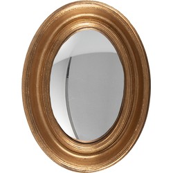 Clayre & Eef Spiegel  24x32 cm Goudkleurig Hout Ovaal Grote Spiegel