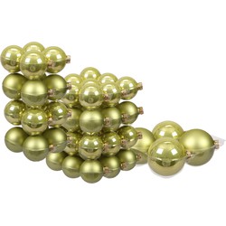 60x stuks glazen kerstballen salie groen (oasis) 6, 8 en 10 cm mat/glans - Kerstbal