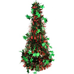 Clayre & Eef Kerstdecoratie Kerstboom Ø 17x38 cm Rood Kunststof