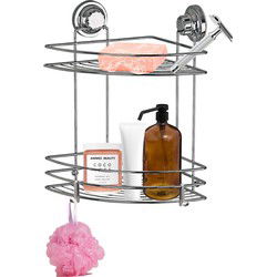 Concorde - Doucherekje - hoek-model 2-laags - zilver - H40 cm - Douche- en badrekjes