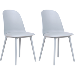 FOMBY - Set van 2 stoelen - Lichtblauw - Synthetisch materiaal