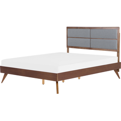 Beliani POISSY - Tweepersoonsbed-Grijs-MDF