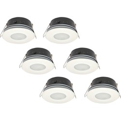 Groenovatie Inbouwspot, Rond, Waterdicht IP54, GU10 Fitting, Mat Wit, 6-Pack