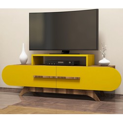 TV Meubel Rose Walnoot Geel Melamine 145x49,8x36,8 cm