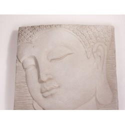 Buddha Wandteller 51X5X51 cm Hellgrau Fiberclay Tonfaser - stonE'lite
