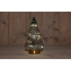 B.O.T. Tree Glass 15X28,5 cm Grey With Golden Base 10Led